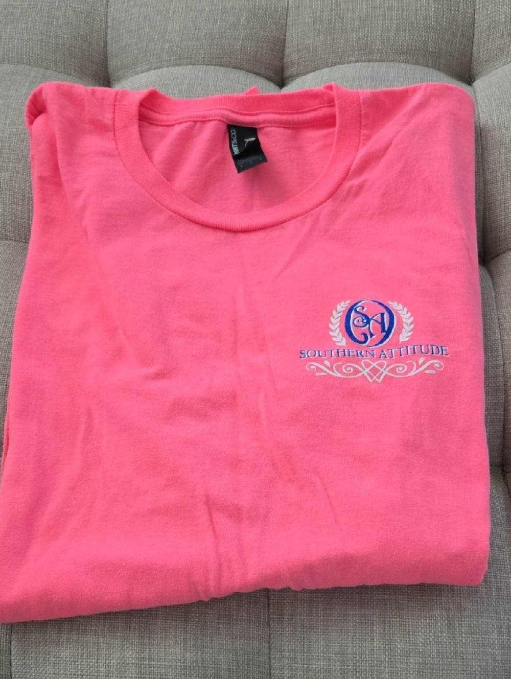 Port and Company Coral Pink Short Sleeve Tee
